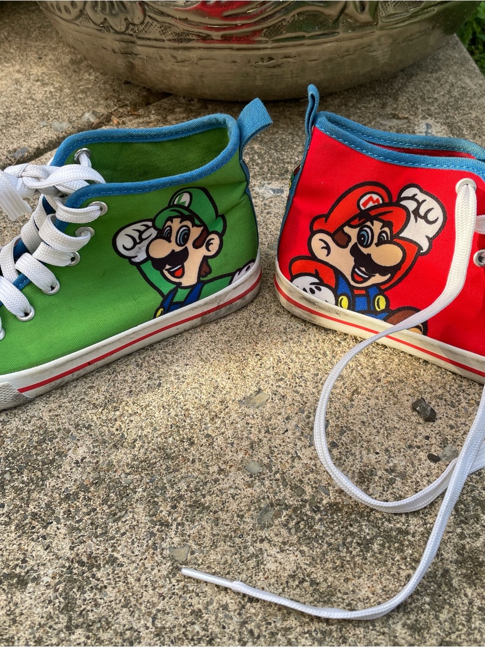 Nintendo Kids High-Top Sneakers in Green & Red with Mario Bros Graphics